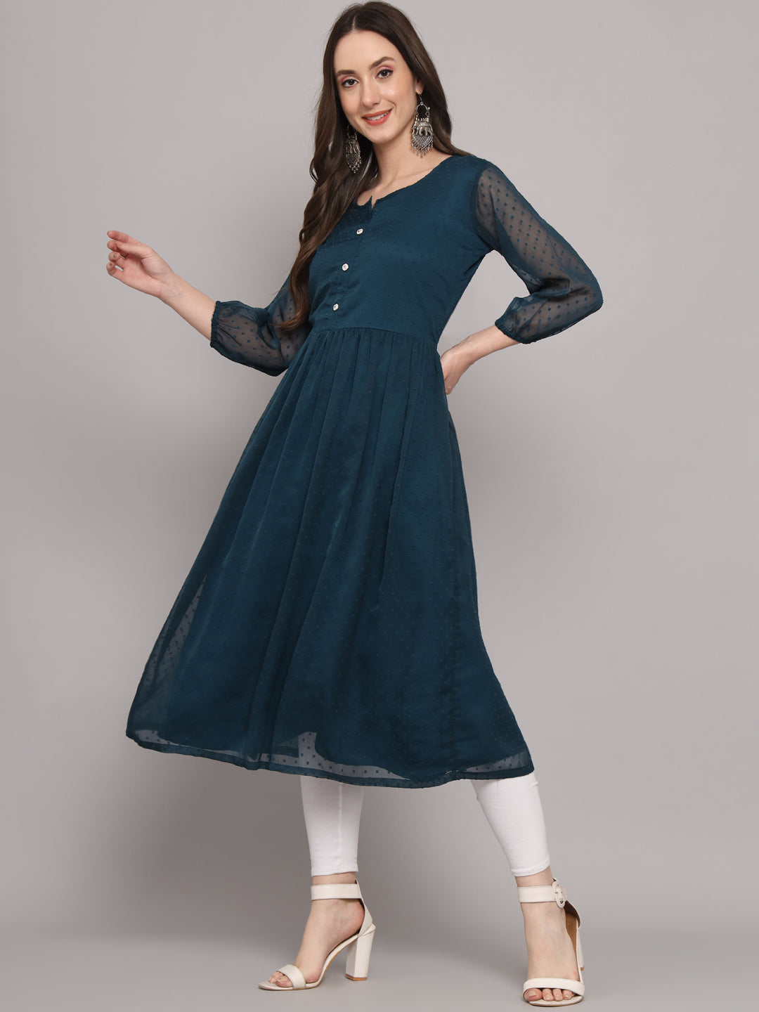 Buy Stylish Puff Sleeves Kurtis Collection At Best Prices Online